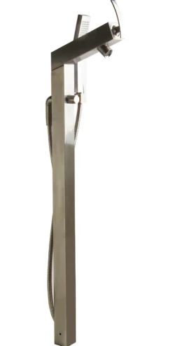 ALFI brand Brass, AB2728-BN Brushed Nickel Floor Mounted Tub Filler + Mixer /w additional Hand Held Shower Head