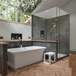 ALFI brand Brass, AB2843-PC Polished Chrome Single Hole Floor Mounted Waterfall Tub Filler