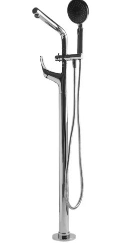 ALFI brand Brass, AB2758-PC Polished Chrome Floor Mounted Tub Filler + Mixer /w additional Hand Held Shower Head