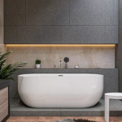 ALFI brand Brass, AB2703-PC Polished Chrome Deck Mounted Tub Filler and Round Hand Held Shower Head