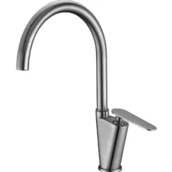ALFI Brushed Nickel Gooseneck Single Hole Bathroom Faucet, AB3600-BN