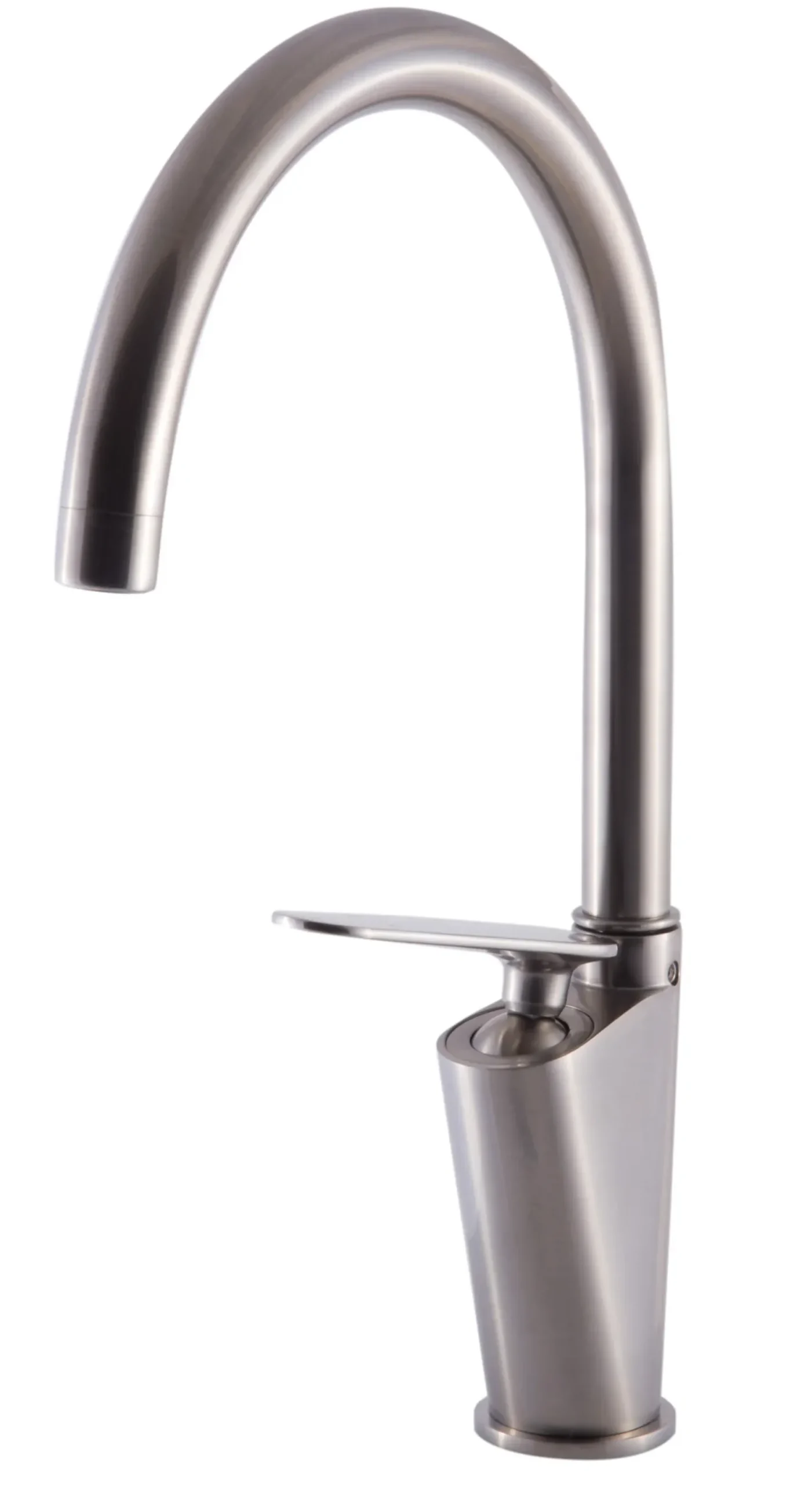 ALFI Brushed Nickel Gooseneck Single Hole Bathroom Faucet, AB3600-BN