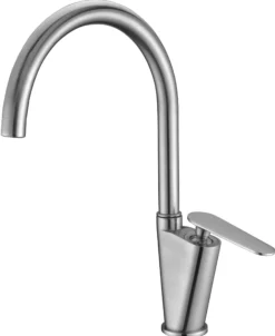 ALFI Brushed Nickel Gooseneck Single Hole Bathroom Faucet, AB3600-BN