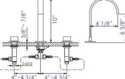 ALFI Brushed Nickel Gooseneck Widespread Bathroom Faucet, AB1336-BN