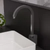 ALFI Brushed Nickel Gooseneck Single Hole Bathroom Faucet, AB3470-BN