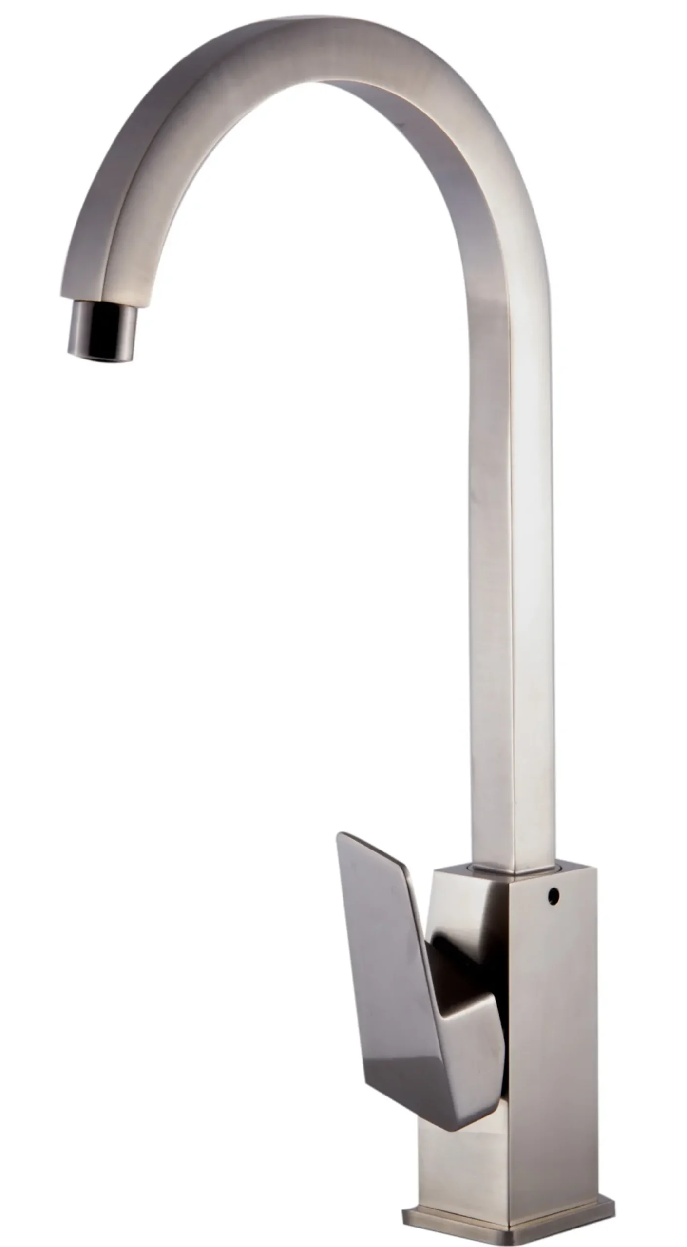 ALFI Brushed Nickel Gooseneck Single Hole Bathroom Faucet, AB3470-BN