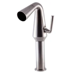 ALFI Brushed Nickel Single Hole Tall Cone Waterfall Bathroom Faucet, AB1792-BN