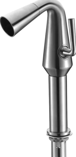 ALFI Brushed Nickel Single Hole Tall Cone Waterfall Bathroom Faucet, AB1792-BN