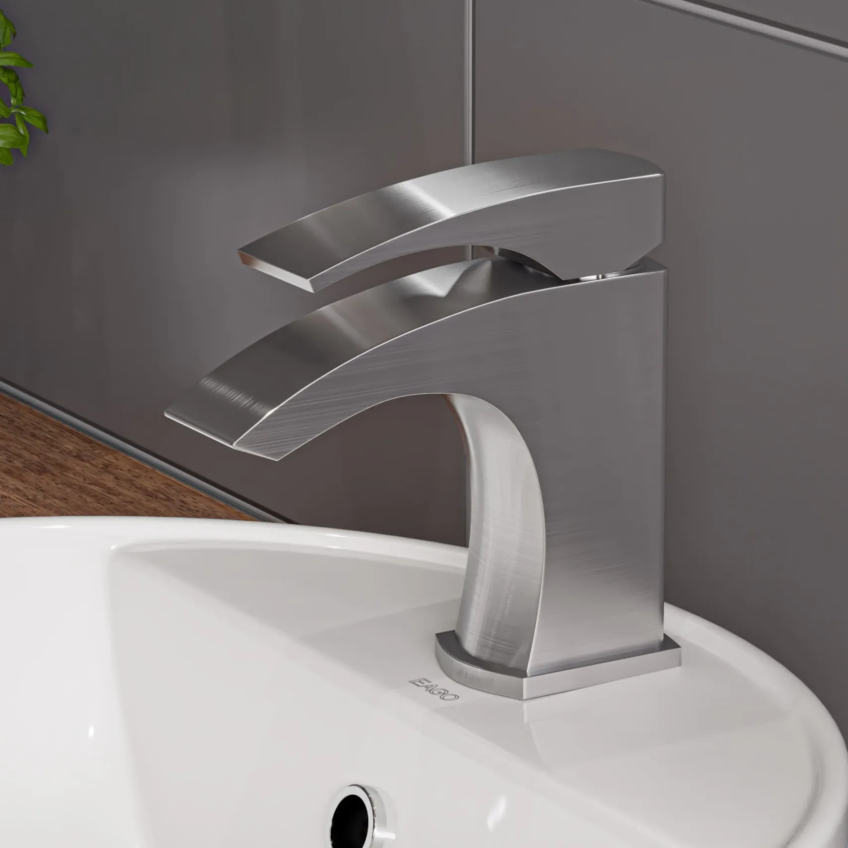 ALFI Brushed Nickel Single Lever Bathroom Faucet, AB1586-BN