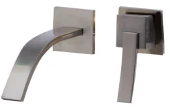 ALFI Brushed Nickel Single Lever Wallmount Bathroom Faucet, AB1256-BN