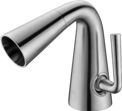 ALFI Brushed Nickel Single Hole Cone Waterfall Bathroom Faucet, AB1788-BN