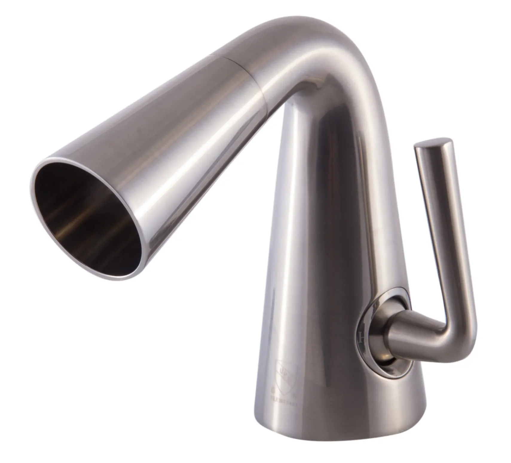 ALFI Brushed Nickel Single Hole Cone Waterfall Bathroom Faucet, AB1788-BN