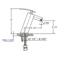 ALFI Brushed Nickel Single Lever Bathroom Faucet, AB1628-BN