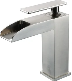 ALFI Brushed Nickel Single Hole Waterfall Bathroom Faucet, AB1598-BN