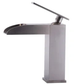ALFI Brushed Nickel Single Hole Waterfall Bathroom Faucet, AB1598-BN