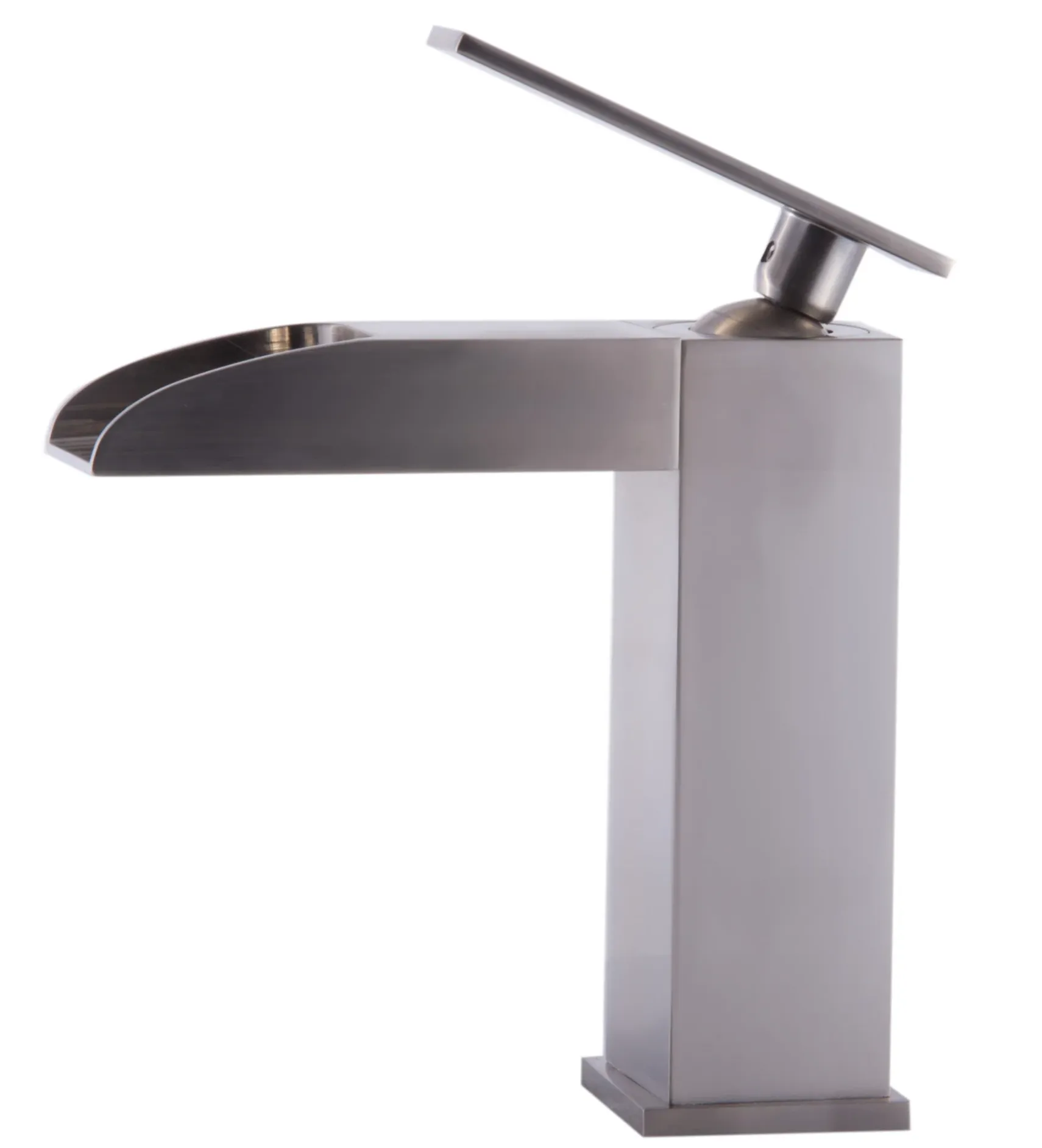 ALFI Brushed Nickel Single Hole Waterfall Bathroom Faucet, AB1598-BN