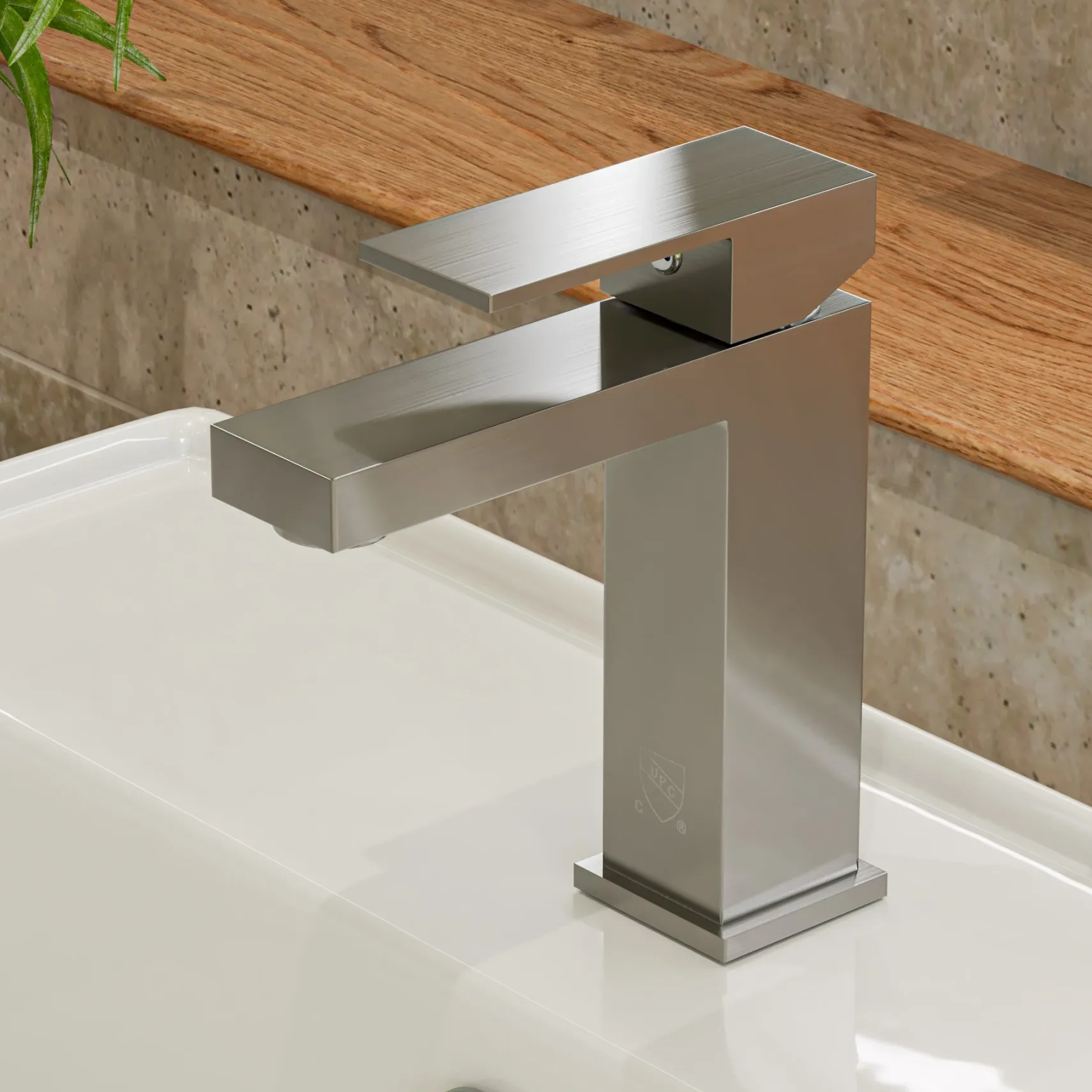 ALFI Brushed Nickel Square Single Lever Bathroom Faucet, AB1229-BN