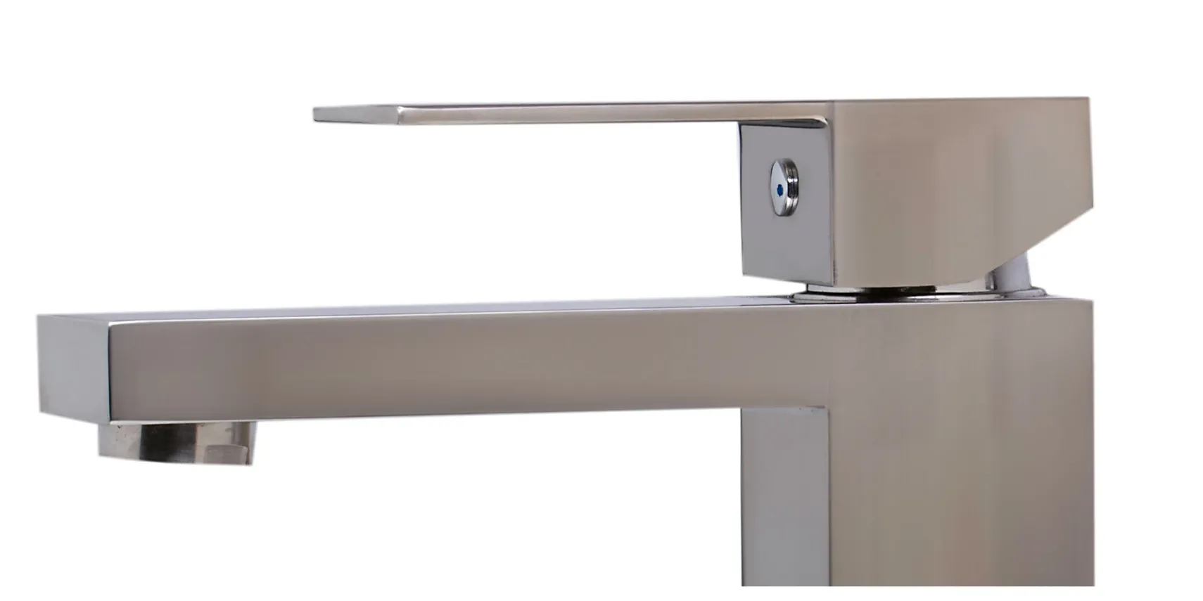 ALFI Brushed Nickel Square Single Lever Bathroom Faucet, AB1229-BN