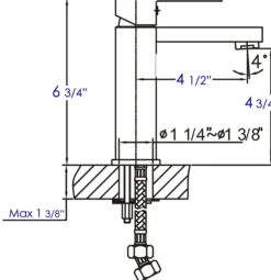 ALFI Brushed Nickel Square Single Lever Bathroom Faucet, AB1229-BN