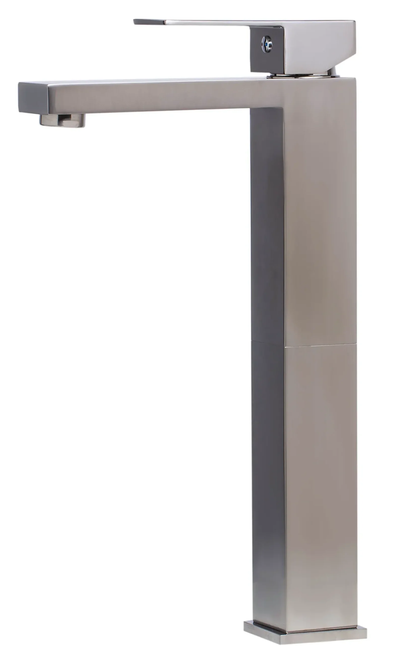 ALFI Brushed Nickel Tall Square Single Lever Bathroom Faucet, AB1129-BN
