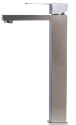 ALFI Brushed Nickel Tall Square Single Lever Bathroom Faucet, AB1129-BN