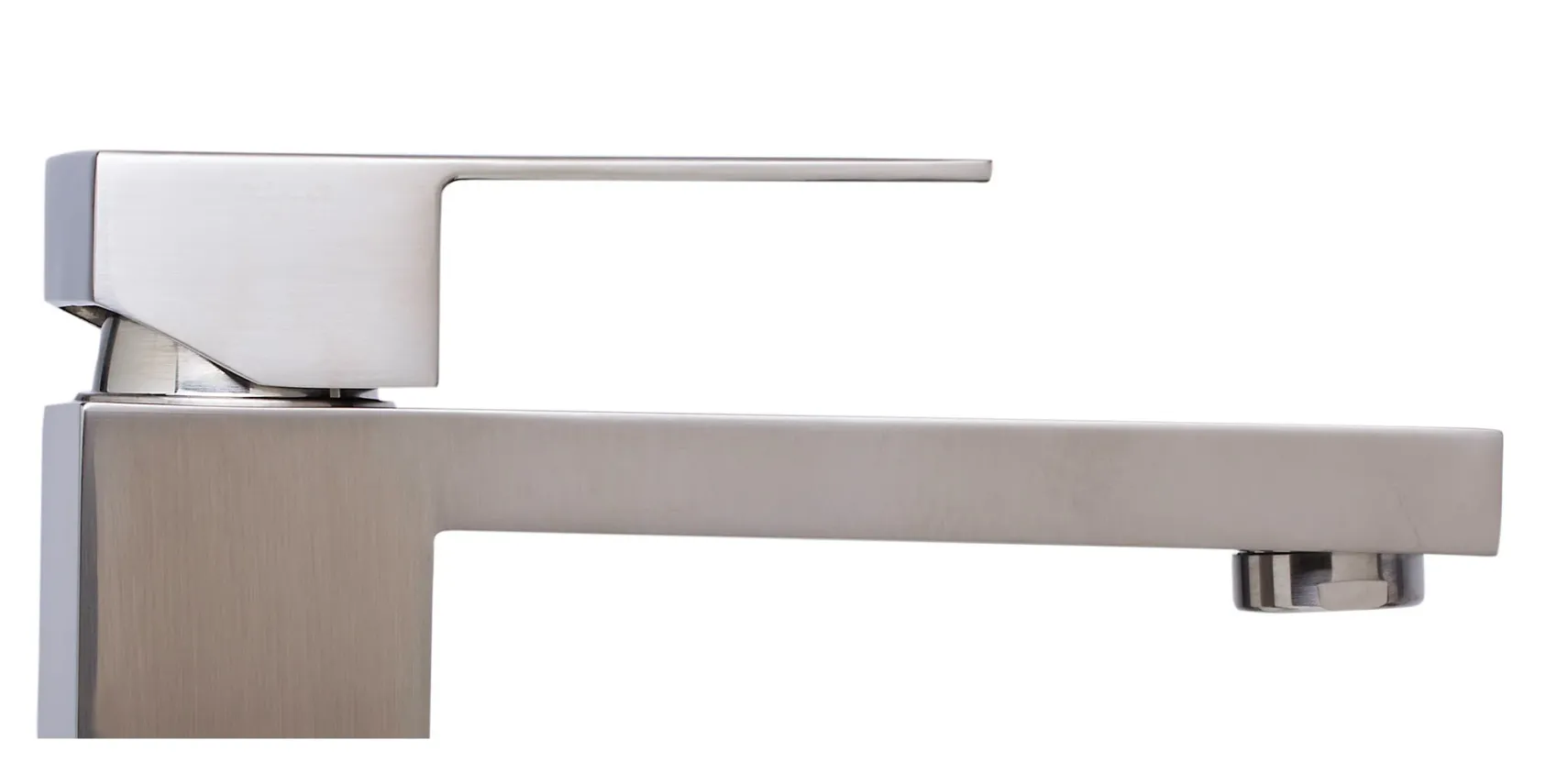 ALFI Brushed Nickel Tall Square Single Lever Bathroom Faucet, AB1129-BN