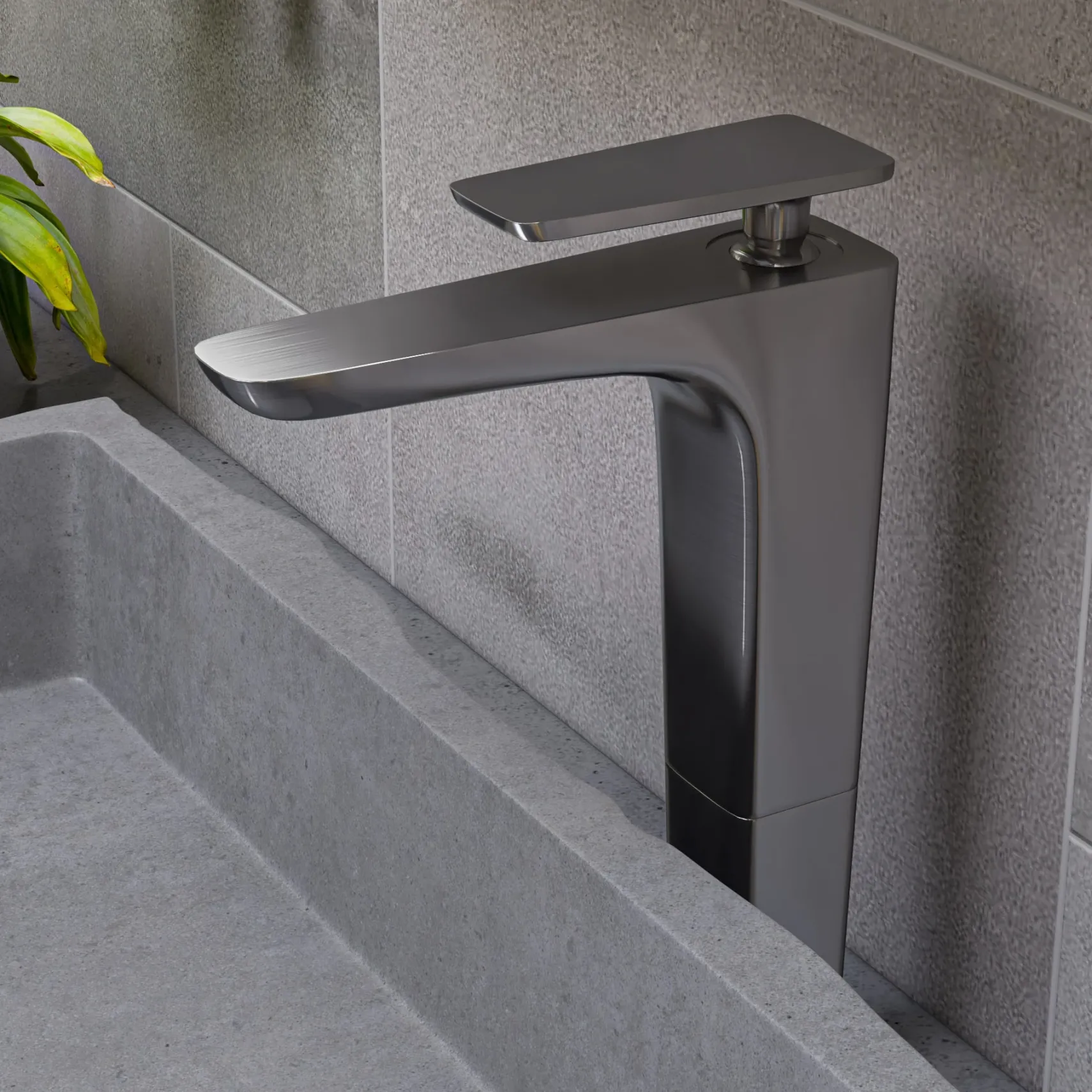 ALFI Brushed Nickel Tall Single Hole Modern Bathroom Faucet, AB1778-BN