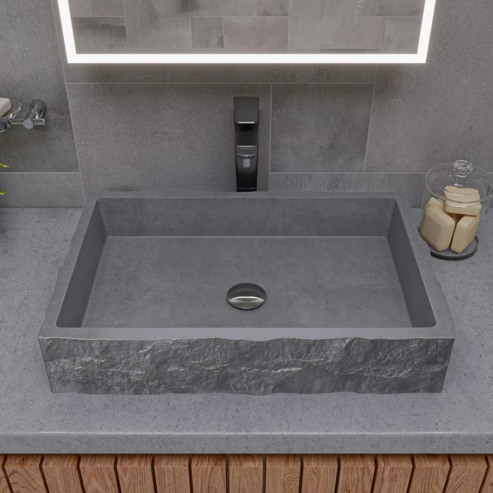 ALFI Brushed Nickel Tall Single Hole Modern Bathroom Faucet, AB1778-BN