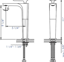 ALFI Brushed Nickel Tall Single Hole Modern Bathroom Faucet, AB1778-BN