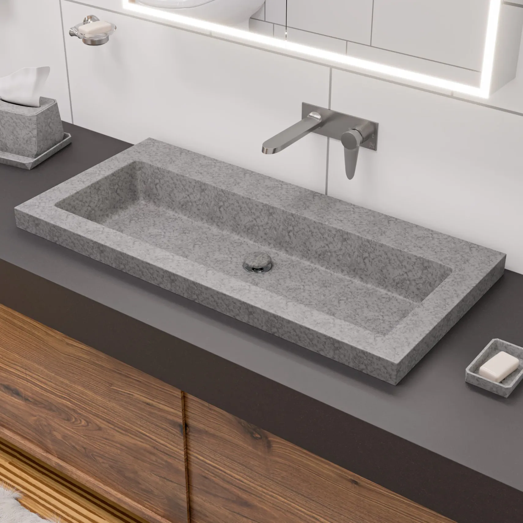 ALFI Brushed Nickel Wall Mounted Modern Bathroom Faucet, AB1772-BN