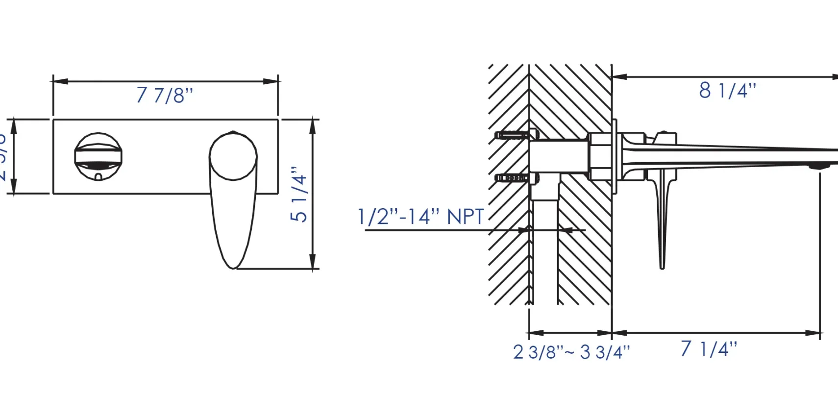 ALFI Brushed Nickel Wall Mounted Modern Bathroom Faucet, AB1772-BN