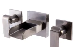 ALFI Brushed Nickel Widespread Wall Mounted Modern Waterfall Bathroom Faucet, AB1796-BN