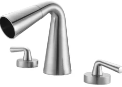 ALFI Brushed Nickel Widespread Cone Waterfall Bathroom Faucet, AB1790-BN