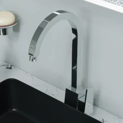 ALFI Polished Chrome Gooseneck Single Hole Bathroom Faucet, AB3470-PC