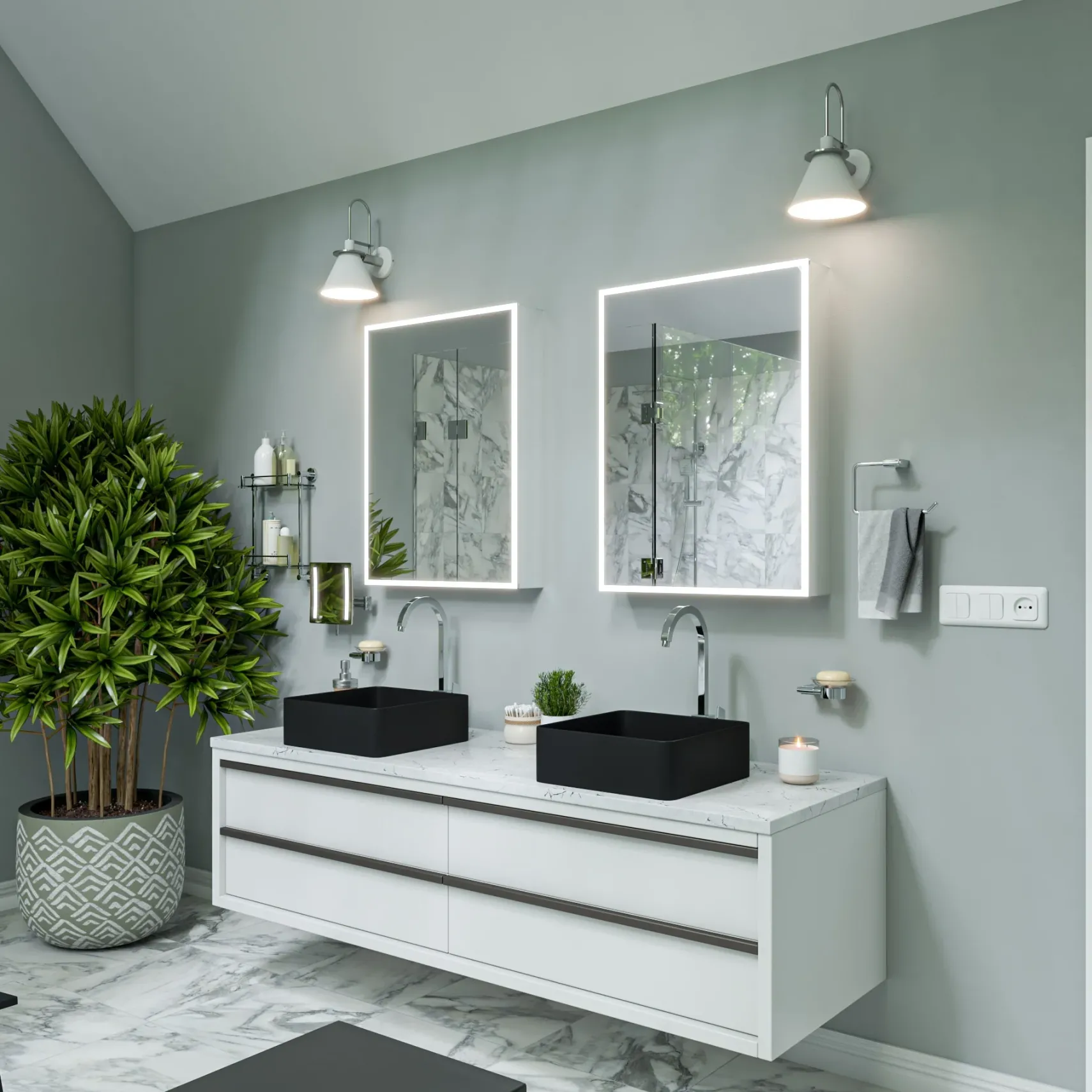 ALFI Polished Chrome Gooseneck Single Hole Bathroom Faucet, AB3470-PC