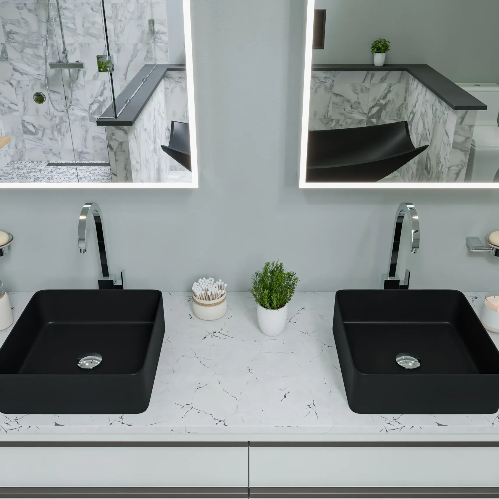 ALFI Polished Chrome Gooseneck Single Hole Bathroom Faucet, AB3470-PC