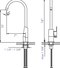ALFI Polished Chrome Gooseneck Single Hole Bathroom Faucet, AB3470-PC