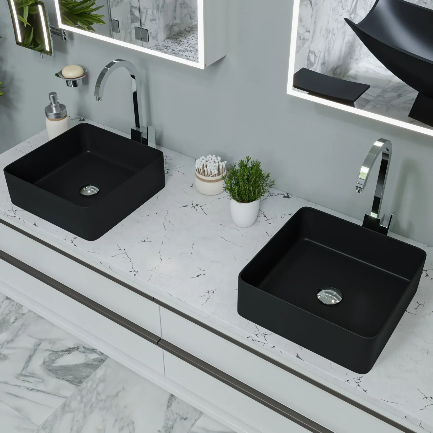 ALFI Polished Chrome Gooseneck Single Hole Bathroom Faucet, AB3470-PC