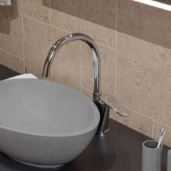 ALFI Polished Chrome Gooseneck Single Hole Bathroom Faucet, AB3600-PC