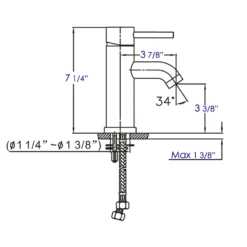 ALFI Polished Chrome Single Lever Bathroom Faucet, AB1433-PC