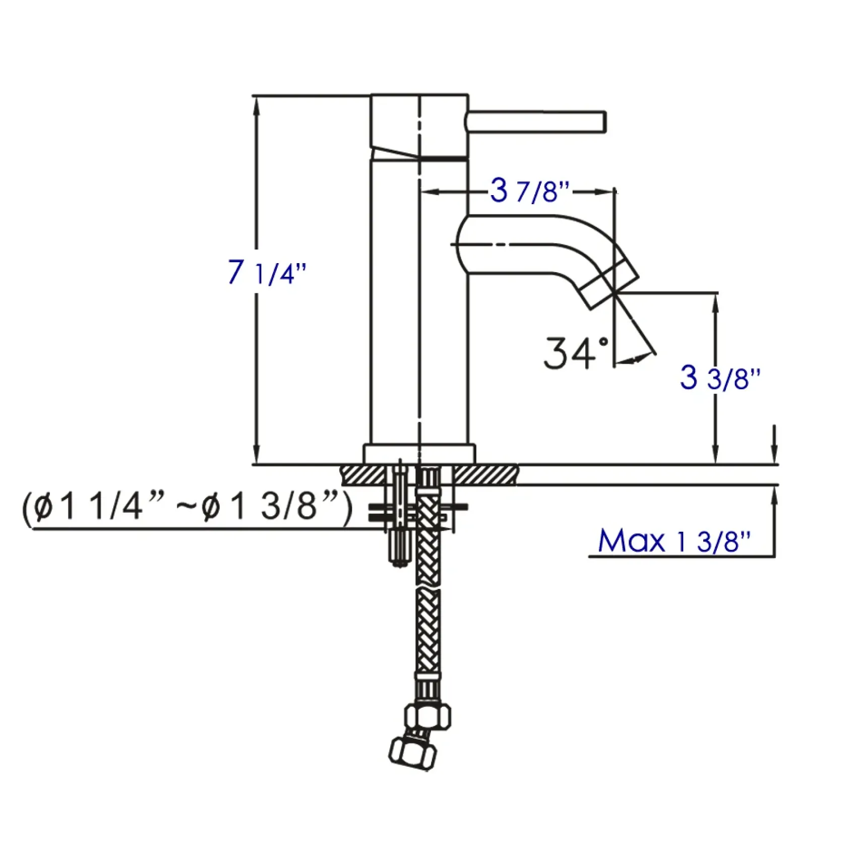 ALFI Polished Chrome Single Lever Bathroom Faucet, AB1433-PC