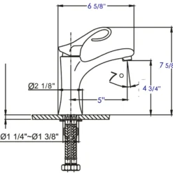 ALFI Polished Chrome Single Lever Bathroom Faucet, AB1295-PC