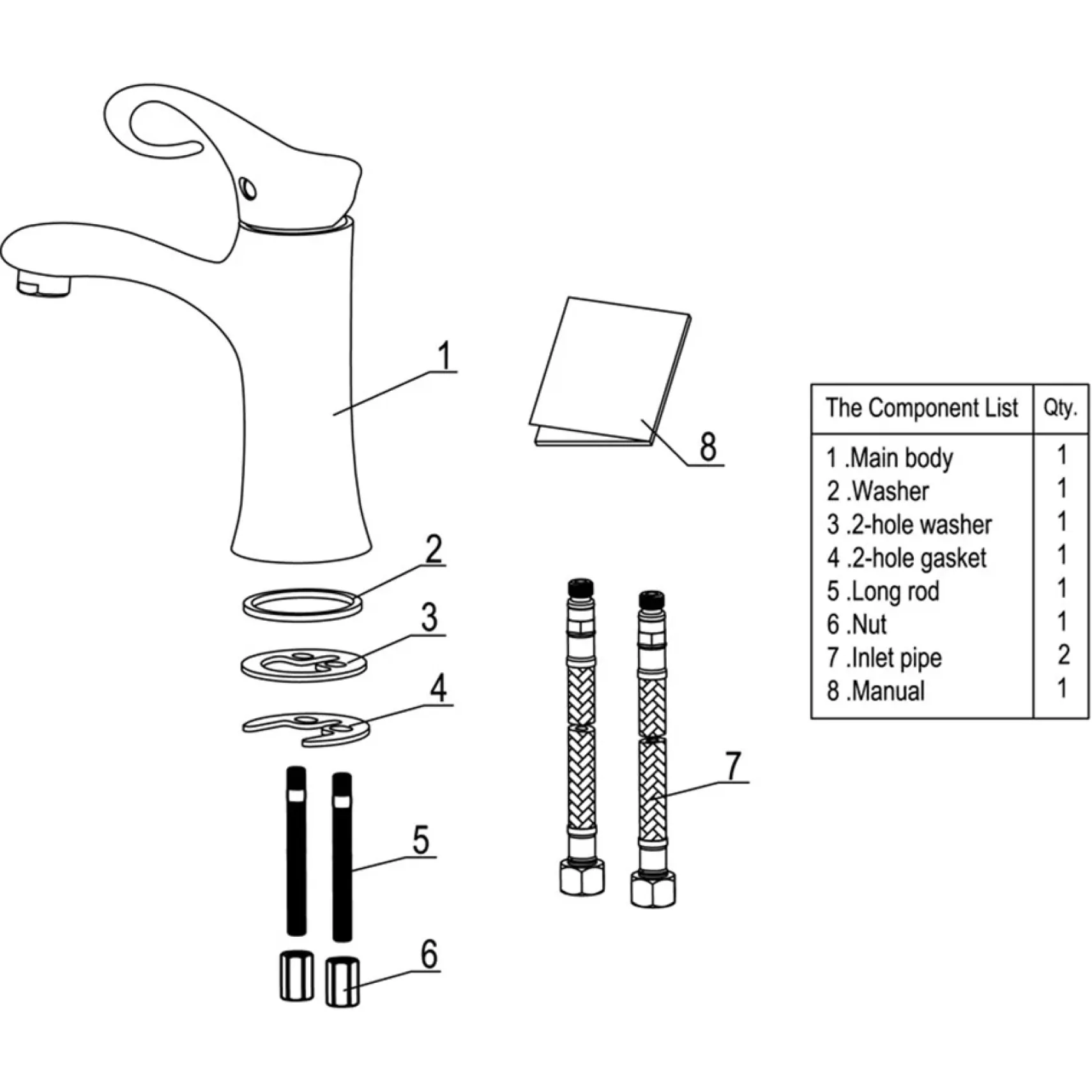 ALFI Polished Chrome Single Lever Bathroom Faucet, AB1295-PC