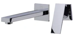 ALFI Polished Chrome Single Lever Wallmount Bathroom Faucet, AB1468-PC