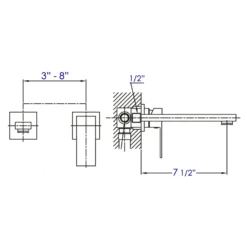 ALFI Polished Chrome Single Lever Wallmount Bathroom Faucet, AB1468-PC