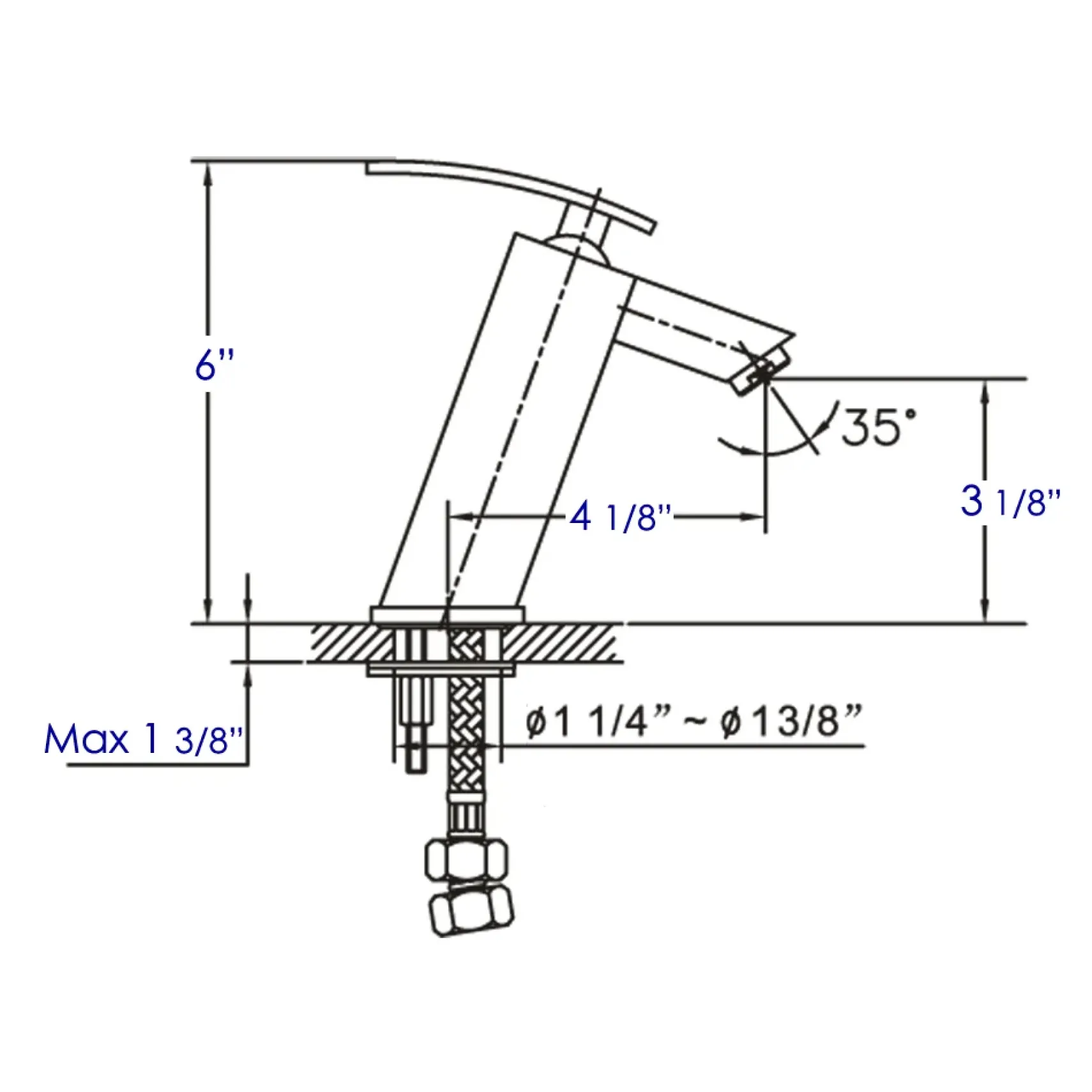 ALFI Polished Chrome Single Lever Bathroom Faucet, AB1628-PC