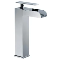 ALFI Polished Chrome Single Hole Tall Waterfall Bathroom Faucet, AB1597-PC