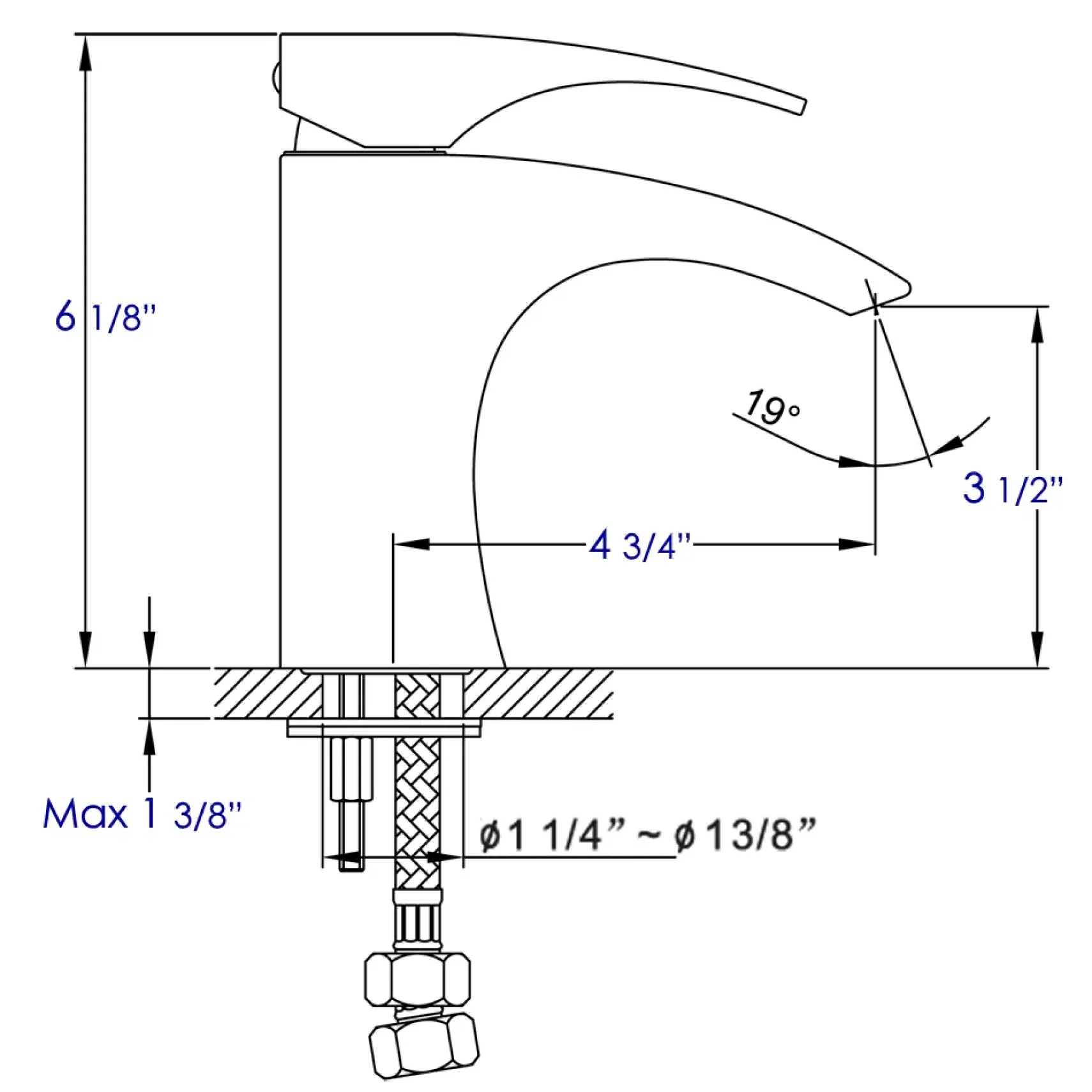 ALFI Polished Chrome Single Lever Bathroom Faucet, AB1586-PC