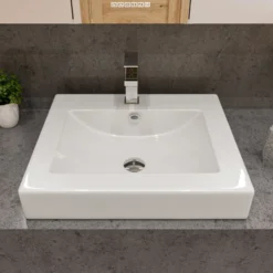 ALFI Polished Chrome Square Single Lever Bathroom Faucet, AB1229-PC