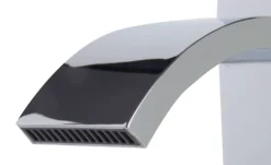ALFI Polished Chrome Square Body Curved Spout Single Lever Bathroom Faucet, AB1258-PC